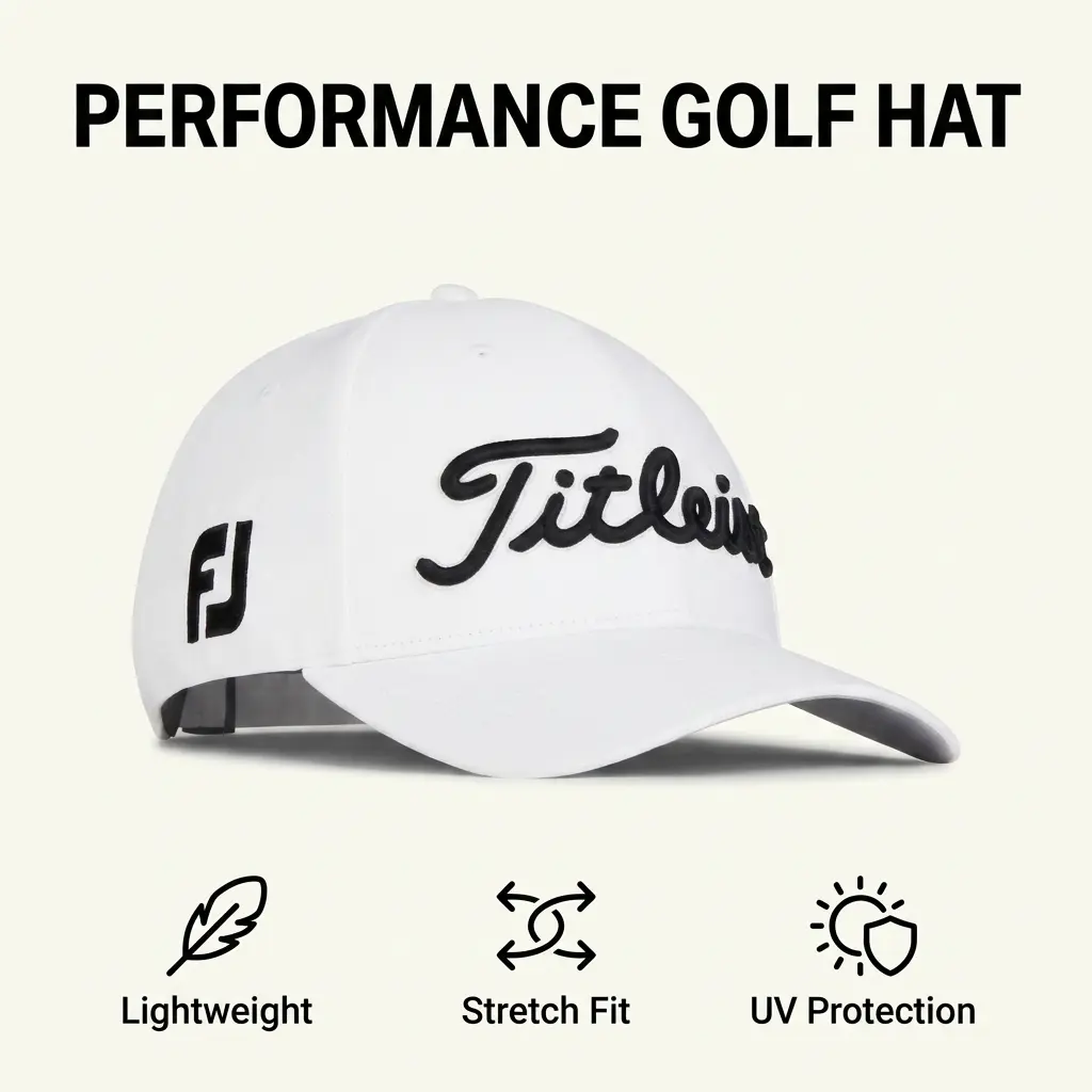 Titleist Tour Performance Prior Generation Golf Hat for Men & Women, Lightweight Stretch Sports Cap with Structured Front Panel and Curved Bill, Performance Golf Cap for Golfing, Outdoor Sports, Training, Travel & Everyday Wear, 50+ UPF Sun Protection