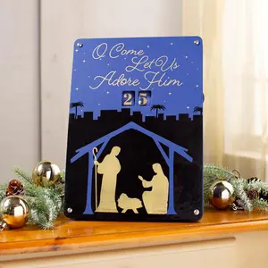 Nativity Advent Calendar Sign with Easel