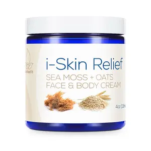 I-Skin Relief all natural soothing body and face cream | sea moss  , dry skin minerals , aloe Vera FRAGRANCE FREE skin care Silicone Free Hydrating Moisturizer Body Care Moisture