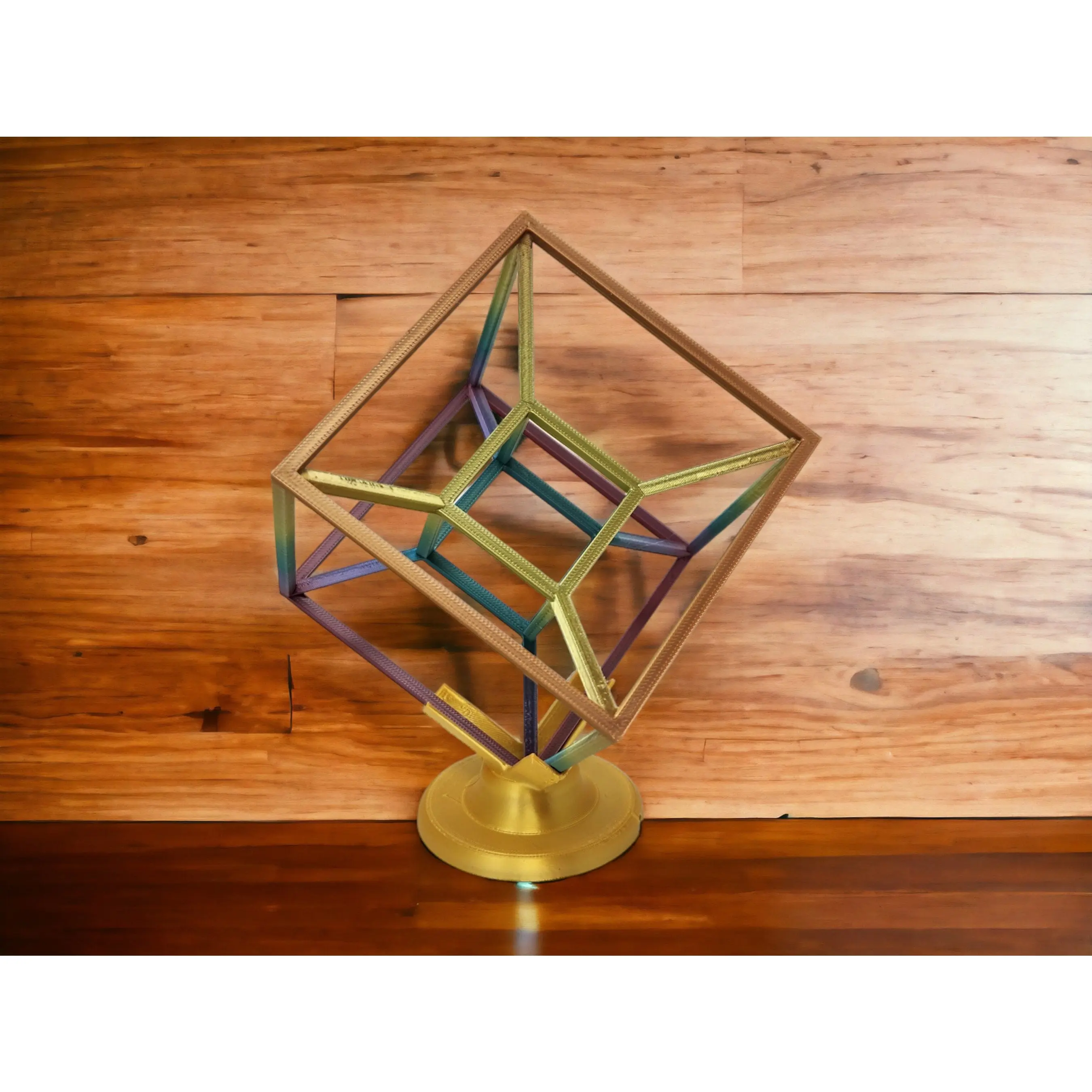 Tesseract Hypercube - Stunning 4D Sculpture, Dimensional Geometry Art - Spatial Dimension Masterpiece - 3D Printed Decor Artistic