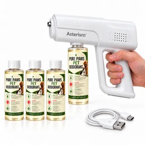 Nano Blue Light Probiotic Deodorizer, indoor odor removal, pet deodorant. Bio-enzymes break down urine, disinfect and deodorize, Plant-extracted, safe and non-toxic for pets, Floral scent Air Freshener Spray