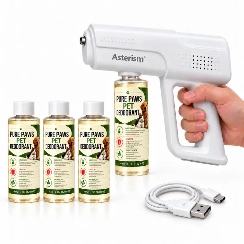 Nano Blue Light Probiotic Deodorizer, indoor odor removal, pet deodorant. Bio-enzymes break down urine, disinfect and deodorize, Plant-extracted, safe and non-toxic for pets, Floral scent Air Freshener Spray