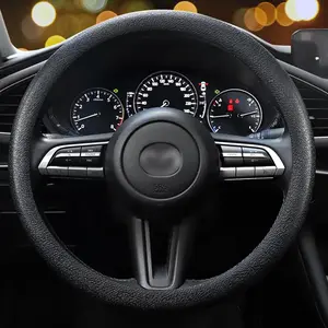 Steering Wheel Cover, Non-Slip Silicone Material, Multiple Color Choices, Universal Auto Parts For Most Cars (Black)