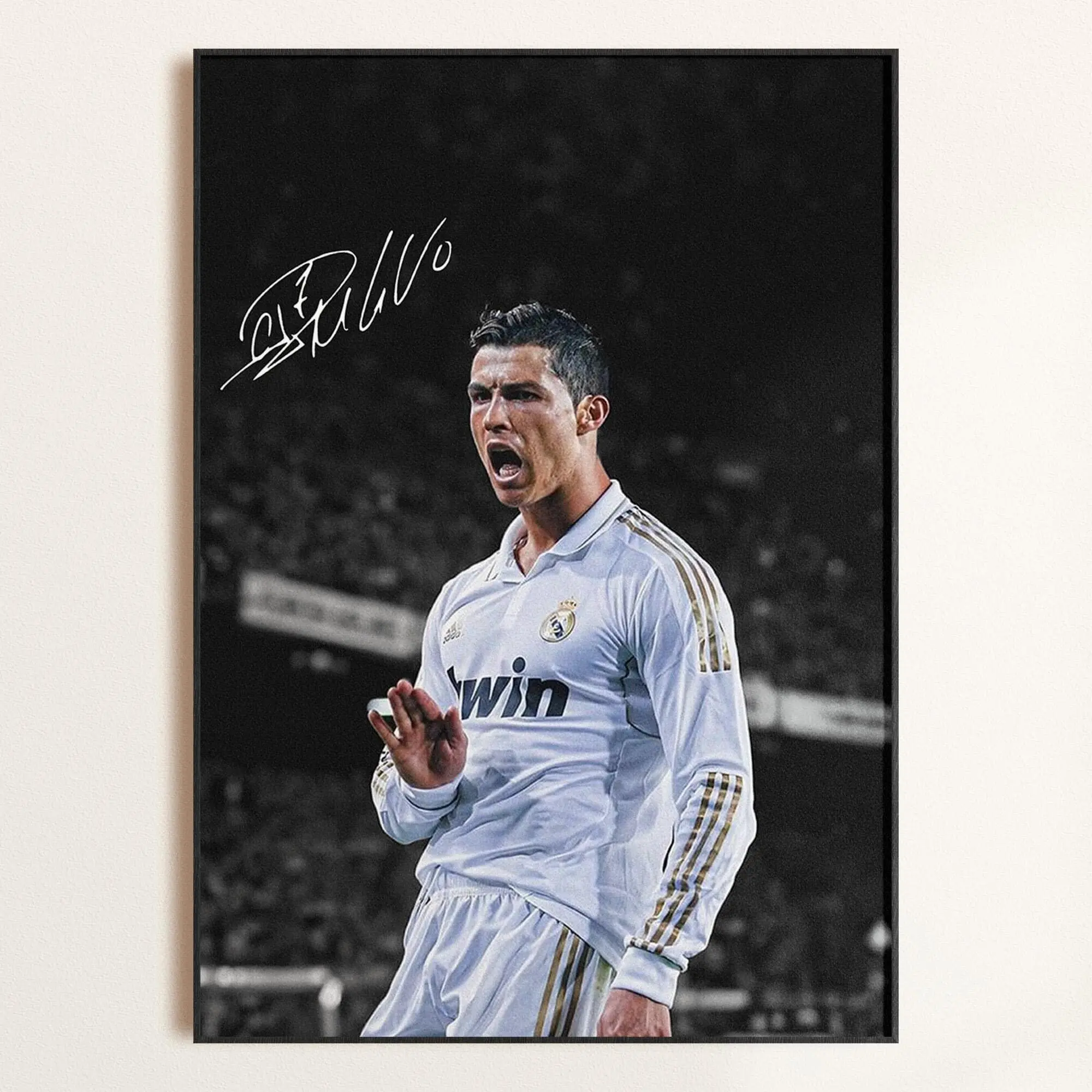 Cristiano Ronaldo Poster, Signed Ronaldo Poster, CR7 Poster, Ronaldo Fan Gift, Signed Football Poster, Soccer Decor Download( Unframed - Print Only )