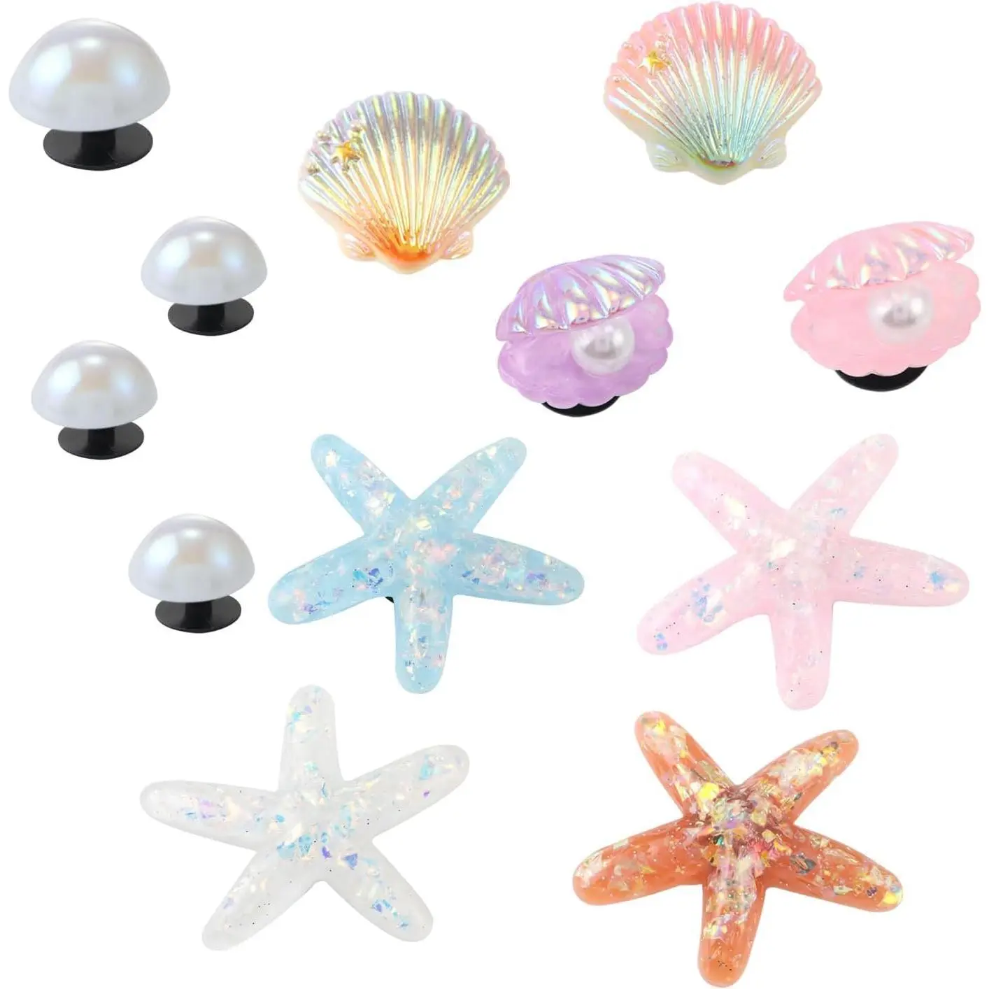 h-7 Summer Beach Theme Set: This shoe charm set features starfish, seashells and pearl accents, capturing a fresh beach vibe to personalize your Bling Shoe Charms for Women, Shoe Charms for Sneakers, Sandal Sneaker Shoe Sharms, Shoe Decoration Charms h-7 Summer Beach Theme Set: This shoe charm set features starfish, seashells and pearl accents, capturing a fresh beach vibe to personalize your Bling Shoe Charms for Women, Shoe Charms for Sneakers, Sandal Sneaker Shoe Sharms, Shoe Decoration Charms