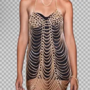 Adjustable Top Metal Body Gear Dress for Women - Casual Womenswear