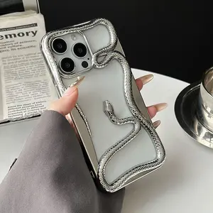 Snake Design Phone Case, Creative Shockproof Phone Protective Cover, Phone Protector, Phone Accessory Compatible with iPhone 17Pro Max 17Air 16 Pro Max 15 Pro 14 Plus 13 12 11 Pro Max, Casing