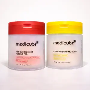 Medicube Dual Set Peeling Toner Pads Succinic Acid & Kojic Acid Turmeric 70 Sheets Each