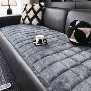 Plush Sofa Cushion Cover, Sofa Couch Covers, Plaid Design, Pet-Friendly, Suitable for Office Bedroom Living Room Home Decor