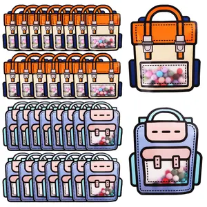 30Pcs/Set Cartoon Backpack Goodie Bags,Clear Gift Candy Bags with Handle,Small Plastic Ziplock Seal Bag,Smell Proof Reusable Resealable Storage Packaging For Home Party Favor Birthday,Tools & Hardware