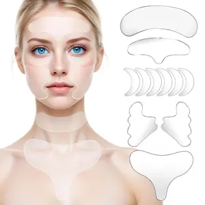 Reusable Silicone Wrinkle Patches, 11-Piece Set for Face, Neck, Chest, Forehead, Under Eye, Nasolabial Folds, Anti-Wrinkle Treatment