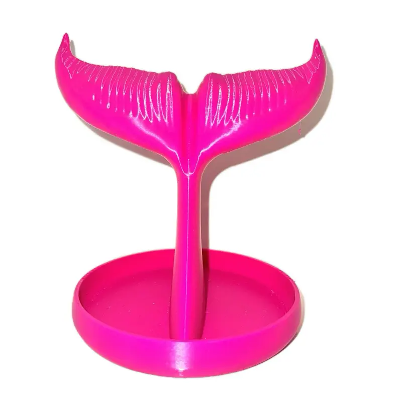 Whale Fin Inspired Necklace Stand - Pink Design with Central Spoon Attachment