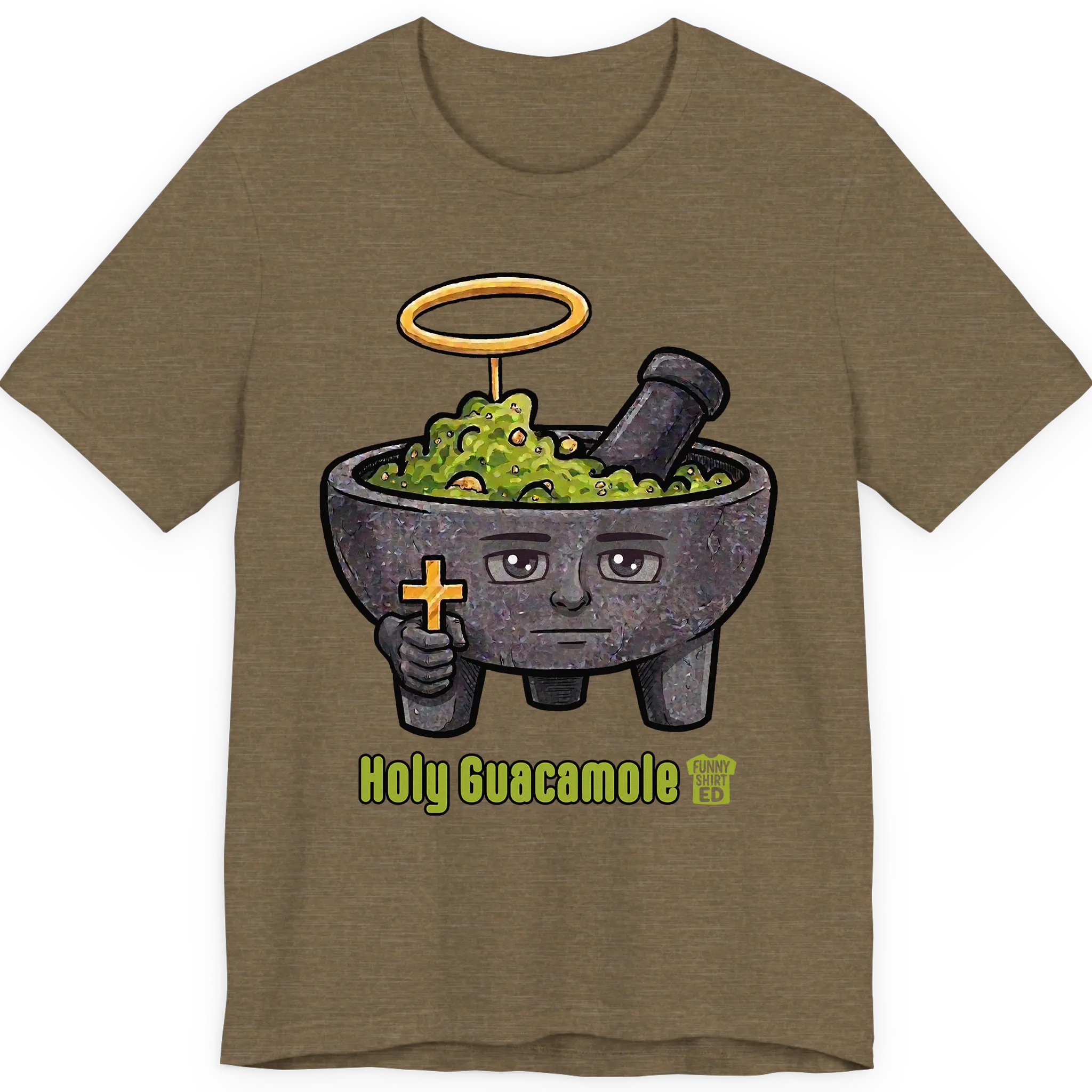 HOLY GUACAMOLE - Heather Funny Shirt, Soft Tee, Bella Canvas 3001 Unisex T-Shirt, Trendy, Funny Graphic, Everyday, Lightweight