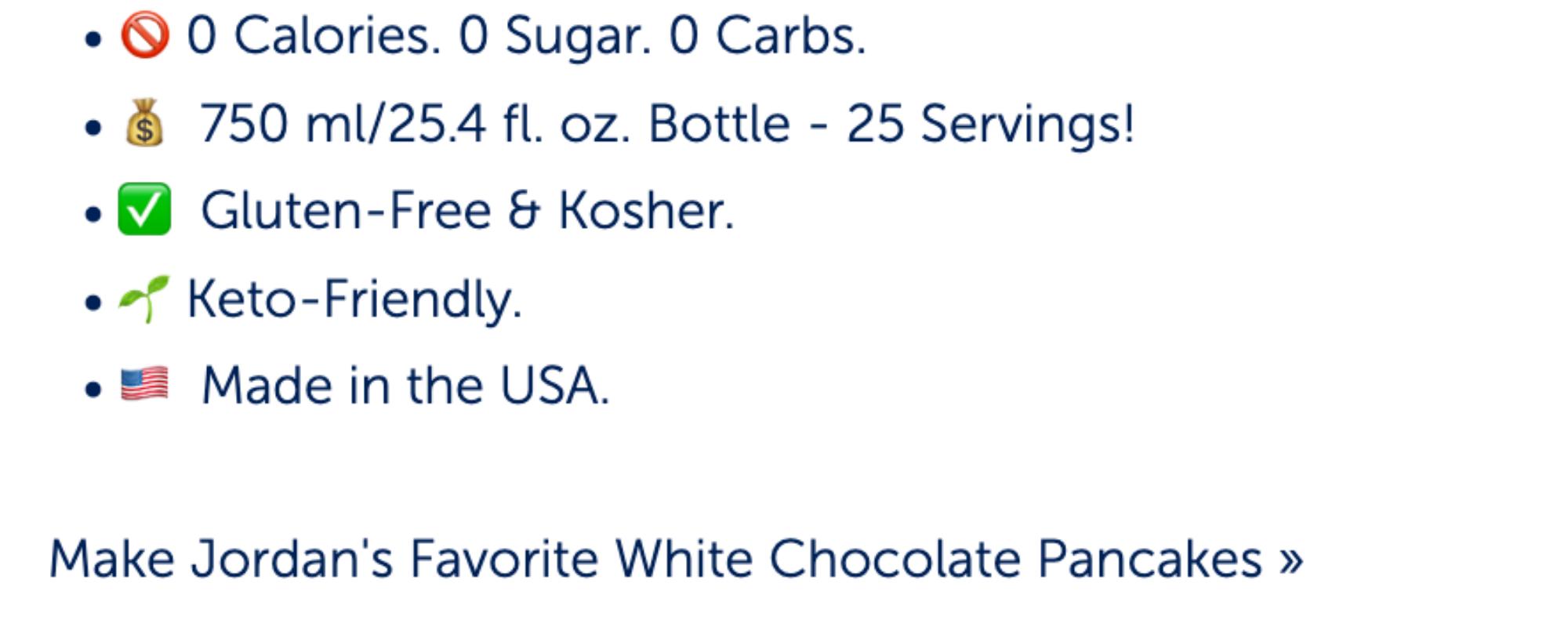 Sugar Free White Chocolate Syrup