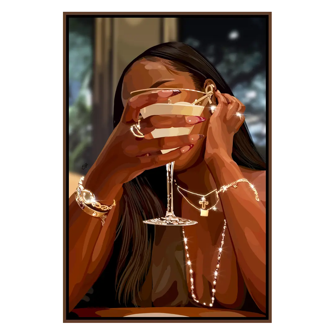 Sip and Shine - Smard Black Wall Art Print/ Canvas for Home /Office Decor