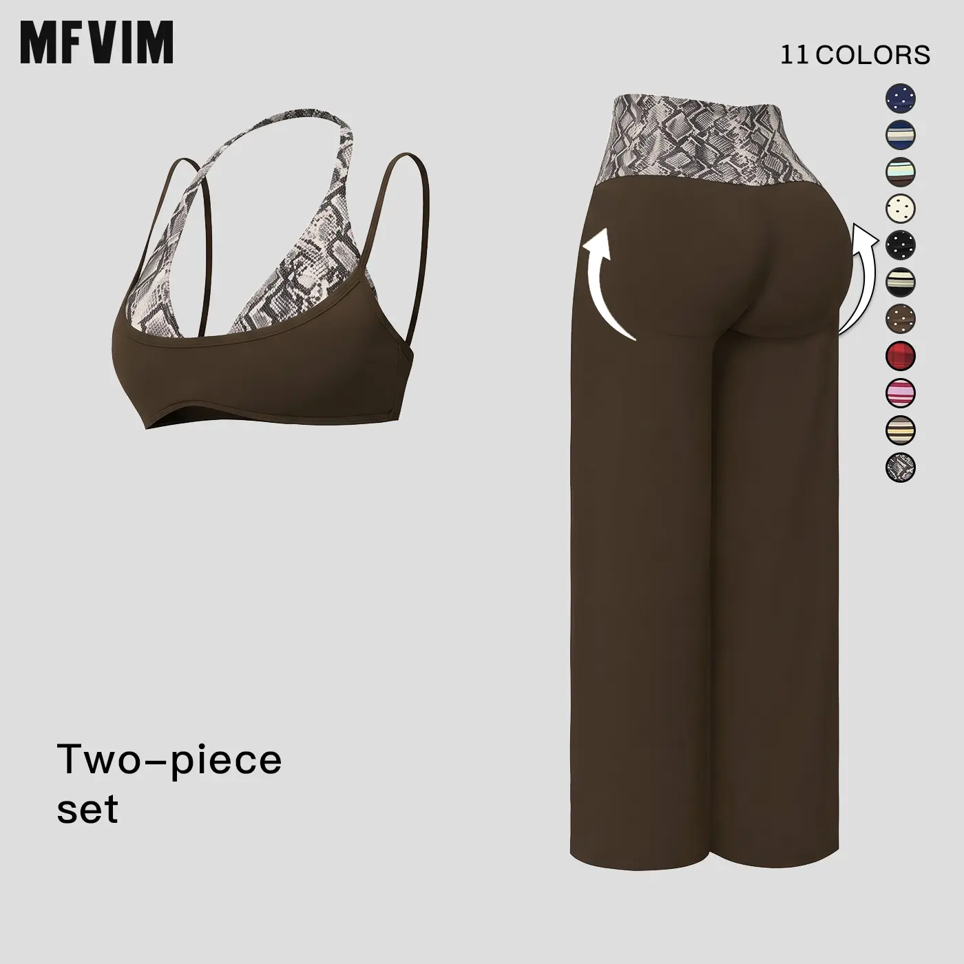 MFVIM women’s halter yoga set — breathable “naked feel” fitness bra and high waisted wide leg athletic pants, two piece slim fit training workout apparel,sohochic