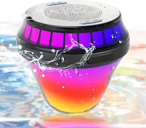 Floating Speaker for Pool, lPX7 Waterproof Floating Hot TubSpeaker with Colorful Lights, 15w Stereo Loud Sound, Tws,Portable, Wireless Party Gifts for Shower, Spa, Beach, Audio Smartphone bluetooth speaker