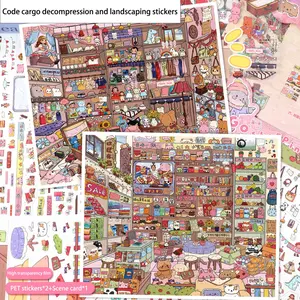 Large Vintage Grocery Store Stickers, Miniature Storage Series, 3D DIY Decoration Decals, Includes Tweezers, Ca Prop 65 Compliant, Self Adhesive Stickers
