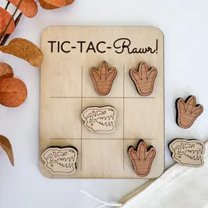 Dinosaur Tic-Tac-Toe Game + Mini Tic-Tac-Toe Board + Collectible + Family Night