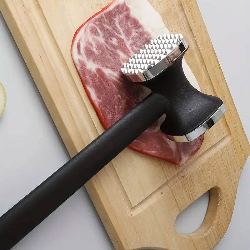 Heavy Duty Meat Tenderizer Hammer - Stainless Steel Head, Non-Slip Rubber Grip, Ergonomic Design, Robust Construction - Effortless Pounder Tool for Steak, Chicken - Home Cook Kitchen Accessory summerwins
