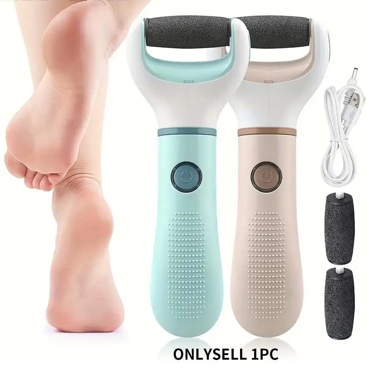 Electric Foot File, Electronic Foot File, 1 Box Portable Foot Callus Remover, Foot Dead Skin Remover, Professional Pedicure Tool for Home & Salon Use, Callus Remover Feet