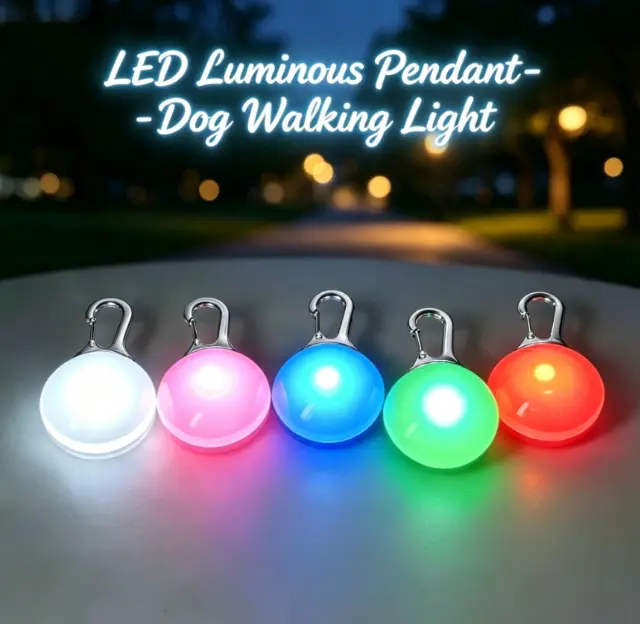 LED Light-Up Pet Hanging Pendant - Dog Collar Charm, Night Walking Safety Accessory, Luminous Tag for Outdoor Evening Use to Prevent Loss