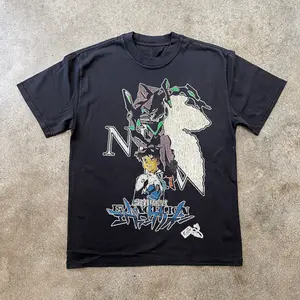 [Sale Up To 40%] NEON GENESIS EVANGELION BLACK T-SHIRT, COTTON MADE IN USA