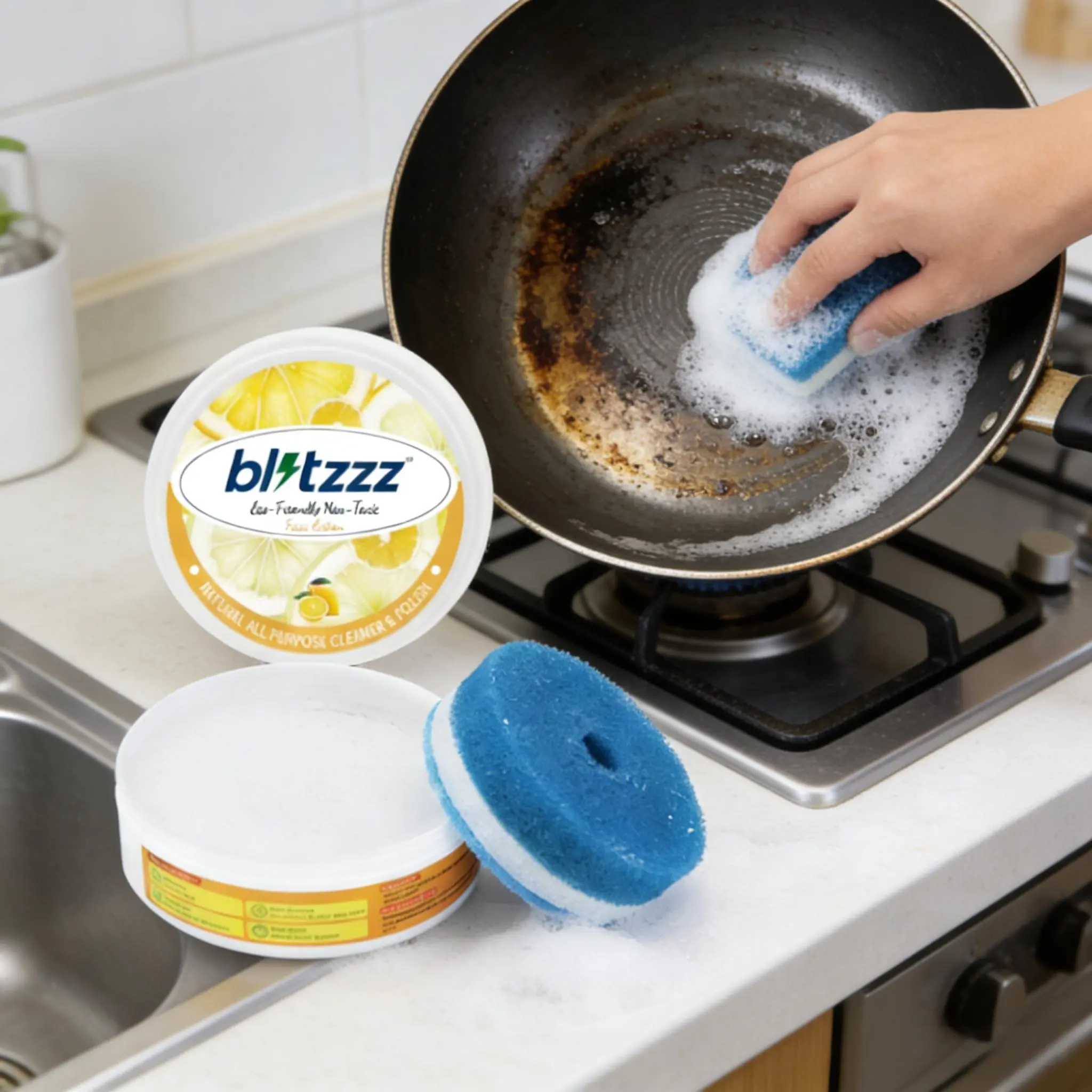 All Purpose Cleaning Paste, Eco-Friendly Household Items - Aluminum & Stainless Polishing, Deep Clean & Stain Remover Multi-Surface Cleaner for Kitchen, Bathroom, Aluminum & Stainless Polishing All-Purpose Cleaners