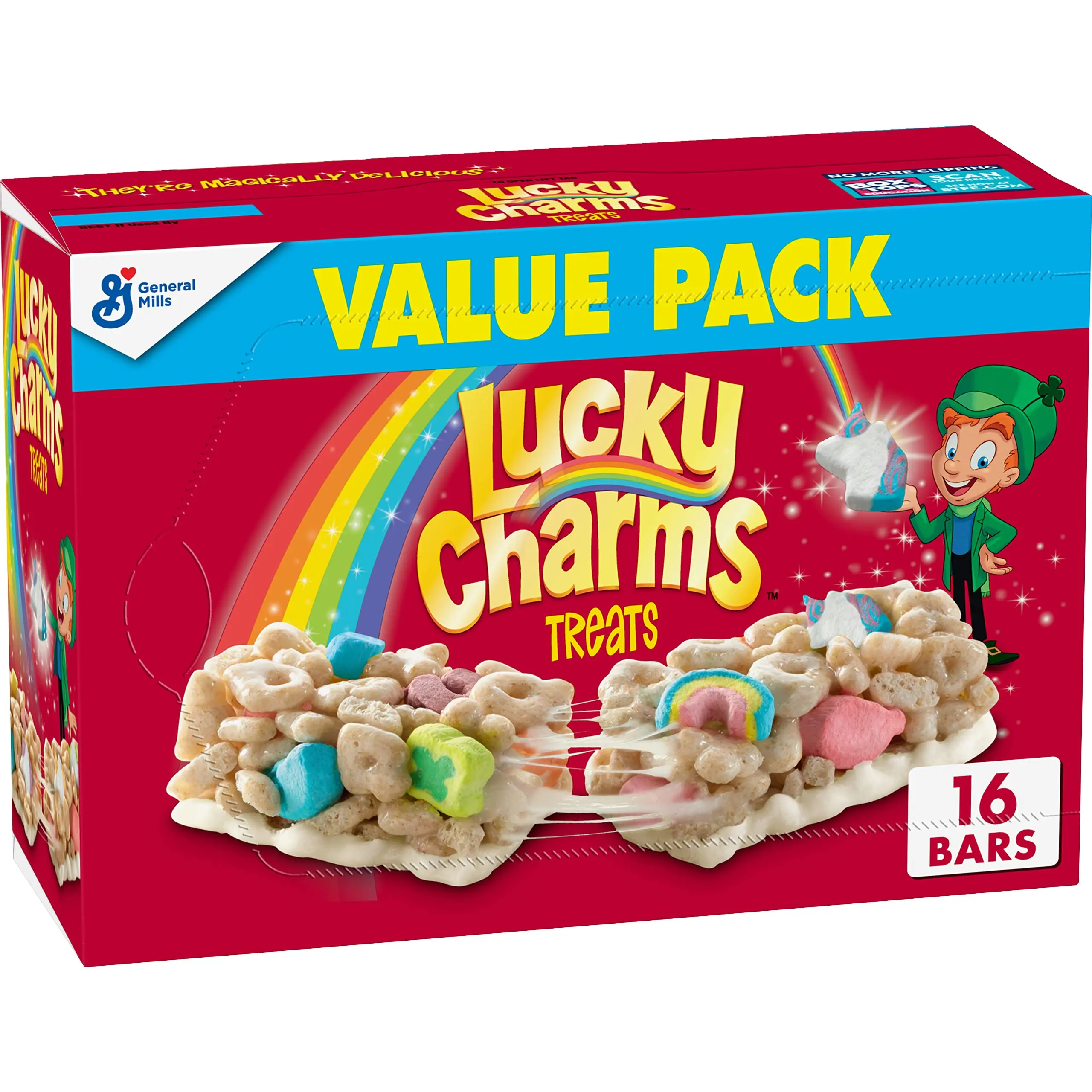 Lucky Charms Breakfast Cereal Treat Bars, Snack Bars, Value Pack, 16 ct