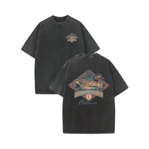 1 Piece, 230G Double-Sided Washed, Outkast Photo1 Piece, Washed Printed T-Shirt 230g, High-Quality Batik Cotton Retro Fashion Brand T-Shirt, A Certain Thickness Suitable For Summer T-Shirts, Holiday Gifts.