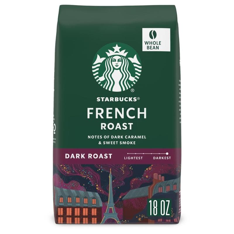 Starbucks Whole Bean Coffee, Dark Roast Coffee, Espresso Roast, 100% Arabica, 6 bags (18 oz each)