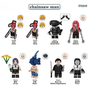 1046Chainsaws Man Denji Pochita Makima Power Movies Anime Building Blocks Mini Action Figures Bricks DIY Toys gifts for Children