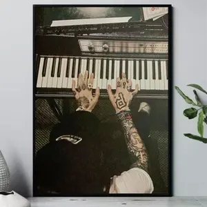 Mac Miller Piano Hands Poster, Aesthetic Music Wall Art, Vintage Rap Print, Piano Art Decor, Room Decor Gift