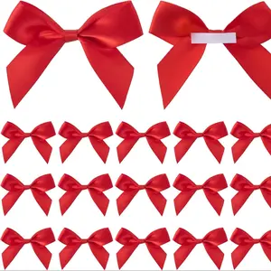 15pcs Self-Adhesive Satin Ribbon Bow 6.5x7cm 2cm, Perfect for DIY Crafts and Decorations, High-Quality Material