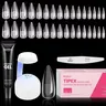 Beetles Tipex Instant Apex Thick & Strong Acrylic Nail Extensions Set, Tipex Medium Coffin 224pcs Kit for Flat Nails, Square Almond Stiletto Shapes, DIY Manicure Gifts for Women (No Base Gel Included), 224 Pcs 16 Sizes Medium Stiletto Kit