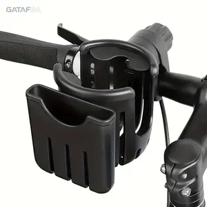 2-in-1 Durable ABS Black Cup Holder for Bikes & Motorcycles, Universal-Fit Sturdy Accessory with Hands-Free Phone Storage, Safe Drink Holder for Holiday Riding Gear, Bike