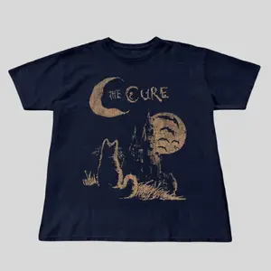 The Cure cat shirt, 90s alt indie rock tee, perfect music and cat lover gift