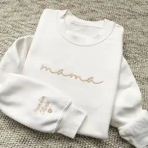 Mama Embroidered Crewneck Sweatshirt, New Mom Outfit, Pregnancy Reveal Clothing, Happy Mother's Day GiftsGift