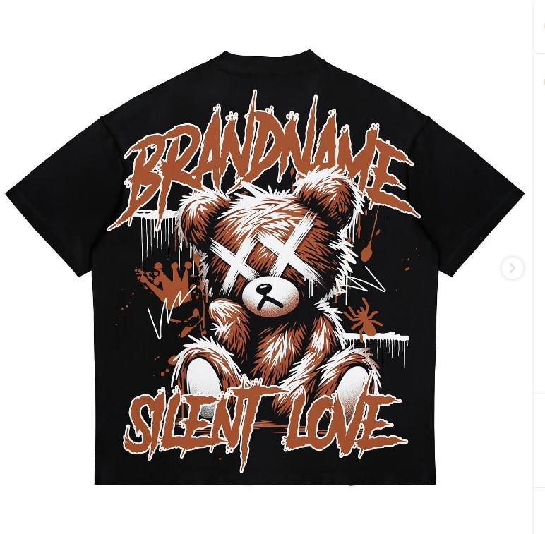 Y2K Graphic "Silent Love " Personalize Printed Printed Tshirt Casual Cotton Crewneck Sleeve