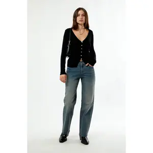 Pacsun Women's Jordyn Low Rise Straight Leg Jeans Dark Blue