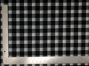 Techno Crepe Knit Plaid Checkered #2 Print Fabric