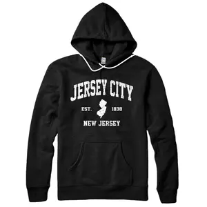 Personalized Jersey City New Jersey NJ USA vintage state Athletic style Pullover Hoodie