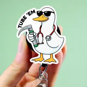 Respiratory Therapist Badge Reel - Intubation Anesthesia Lung Retractable ID Holder CRNA ICU Gift 70T