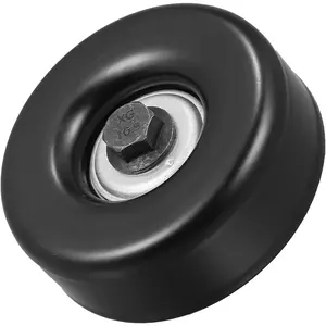 Idler Pulley for Chevrolet Express Silverado 1500 2500 3500 for GMC Savana Sierra 36299 Idler Pulleys with Bolt 17 mm 0.67" Insert Dust Shield Retainer Spacer Steel Rubber Black