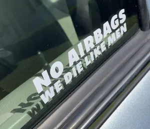 No airbags we die like men funny car sticker decal