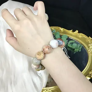 Luxury Minimalist Coral Jade Bracelet, Vintage Caramel Lucky Bracelet