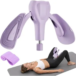Pelvic Floor Exercise Devices 77 lb Adjustable Kegel Inner Thigh Exerciser and Hip Trainer Workout Equipment for Home Postpartum Recovery Women Men, with Band