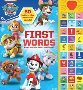 PAW Patrol Chase, Skye, Marshall, and More! First Words 30-Button Sound Book Great for Early Learning PI Kids Hardcover – Sound Book, September 13, 2021