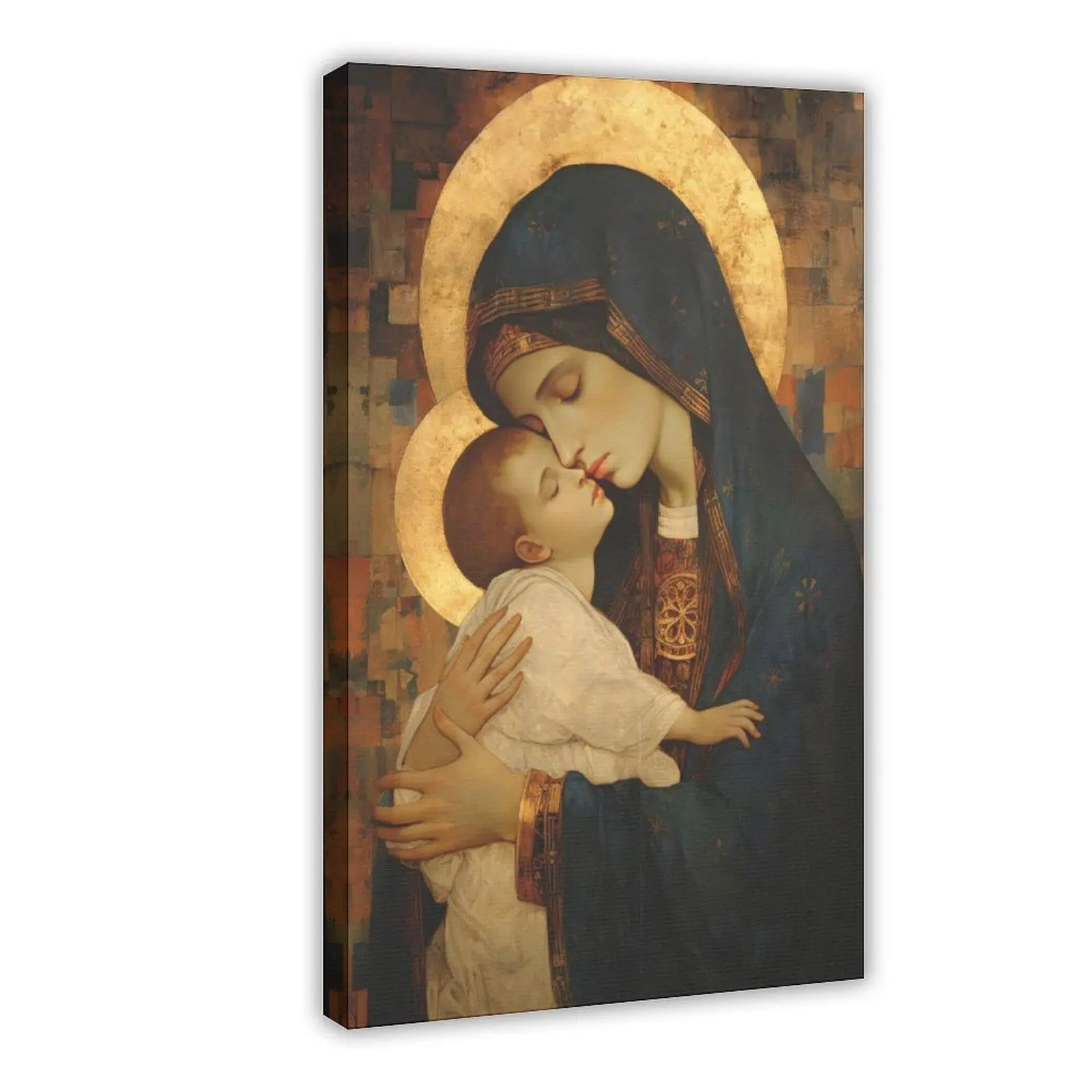 Mother of Mercy Poster Gallery Wrapped Canvas Sanctified Souls Print Religious Art for Your Home - The Virgin Mary And The Christ Child