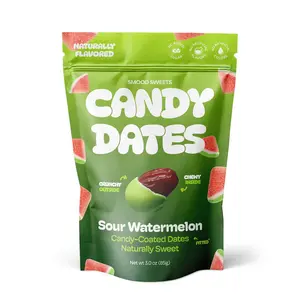 Sour Watermelon Candy Dates – Naturally Flavored Sour Fruit Snack Bites | Soft & Chewy Treat